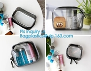 Promotion reusable clear printed transparent zipping storage cosmetic toiletry pvc makeup bag for travel make up, handle