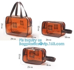 PVC multi function cosmetic case, PVC Transparent Women Travel Costmetic Bag Fashion Portable Trunk Zipper Makeup Organi