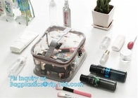 Travel Organizer Mini Cosmetics Clear Pvc Zipper Bag With Handles, vinyl pvc travel cosmetic packaging bag with zipper,