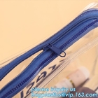 Le sac cosmétique d'emballage de PVC EVA de vinyle en plastique mou d'espace libre avec la tirette, cosmétique transparent d'espace libre de PVC de poche de maquillage met en sac