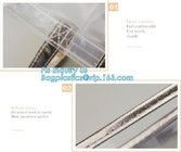 promotional clear pvc cosmetic bags handle zipper for sale, eco soft loop die cut pvc clear handle plastic shopping bags