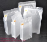 Biodegradable stand up foil zipper bag side gusset bags square block flat bottom Ziplockk packaging pouch bagease bagplas