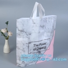 biodegradable plastic shopping bags with own logo,Low Density Glossy Plastic Handle Merchandise Clothing Die Cut Packing