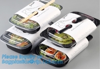 Disposable PP plastic food container 3 compartment containers / bento box / meal prep containers,food containers square