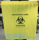 Customized HDPE t-shirt plastic garbage bags for medical disposal yellow biohazard medical waste bag, bagplastics, bagpa