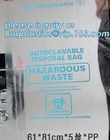60 micron clear LDPE plastic cotton draw string garbage biohazard bag, Custom printed compostable flat on roll trash bag