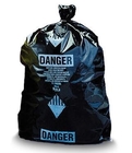 32 x 48 6 Mil Printed Yellow Black Asbestos Bags, factory manufacturing Industrial heavy duty clear plastic asbestos tra