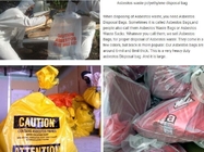 polyethylene disposal asbestos bag 33&quot; X 50&quot; X 6mil, Asbestos waste polyethylene disposal bag, Disposal Plastic Bag for