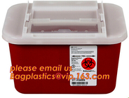 Medical waste container sharp box sharps container for hospital use, 1QT translucent sharp container phlebotomy containe